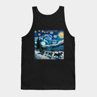 Dog Sled Starry Night - Winter Sports Tank Top